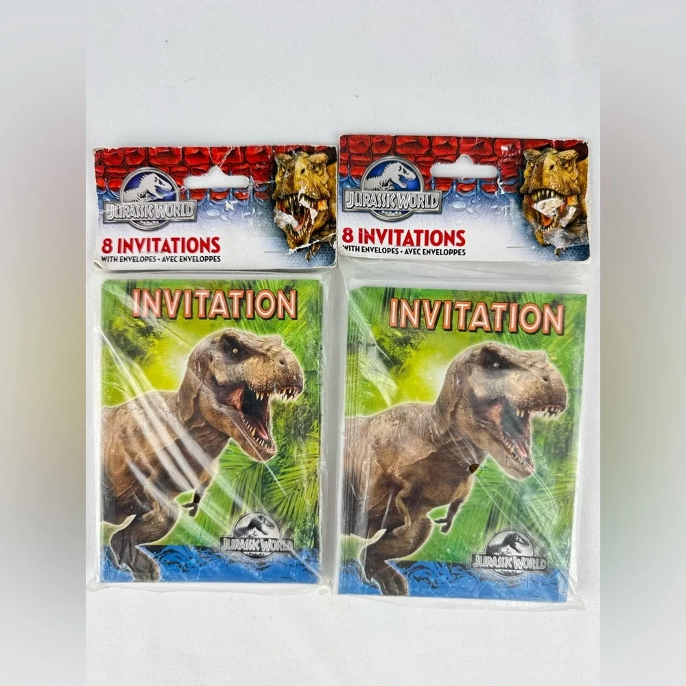 NWT Set of 2 Jurassic World Birthday Invitations